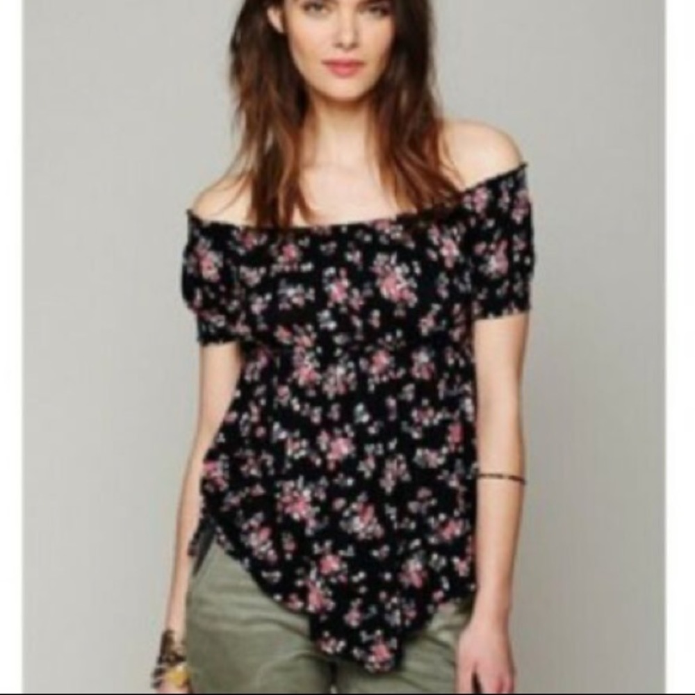 Free People flowy off the shoulders smocked top